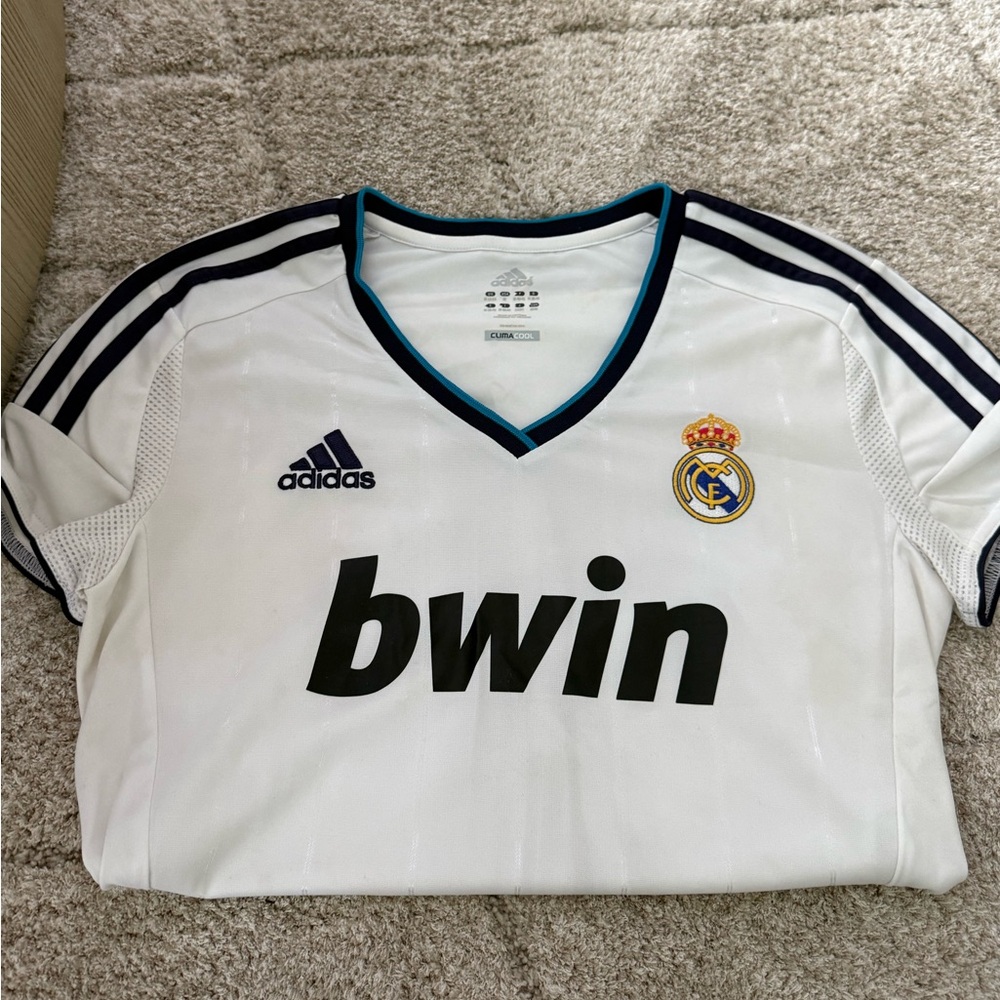 Adidas Kids White and Black Soccer Jersey